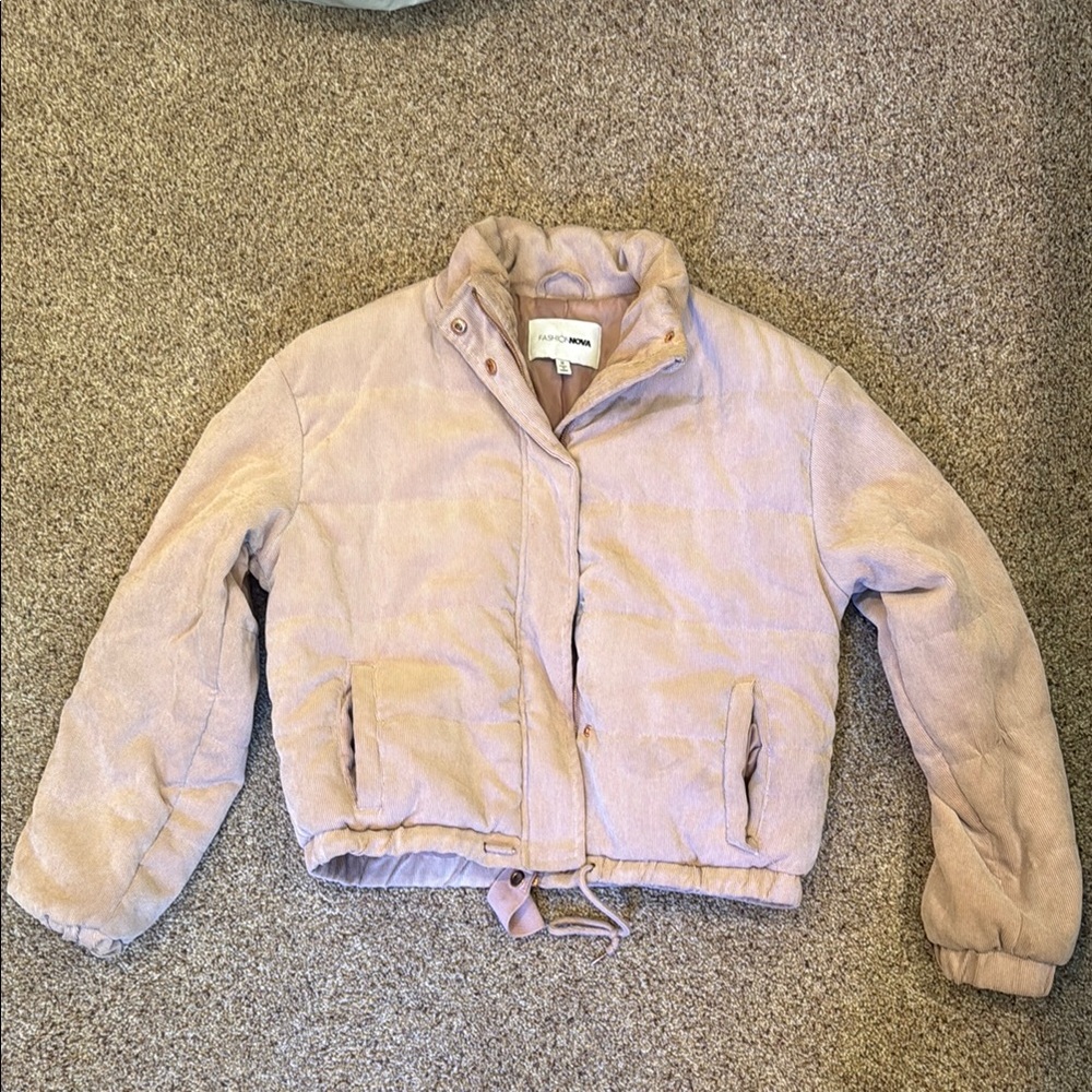 Fashion Nova Light Pink Quilted Jacket